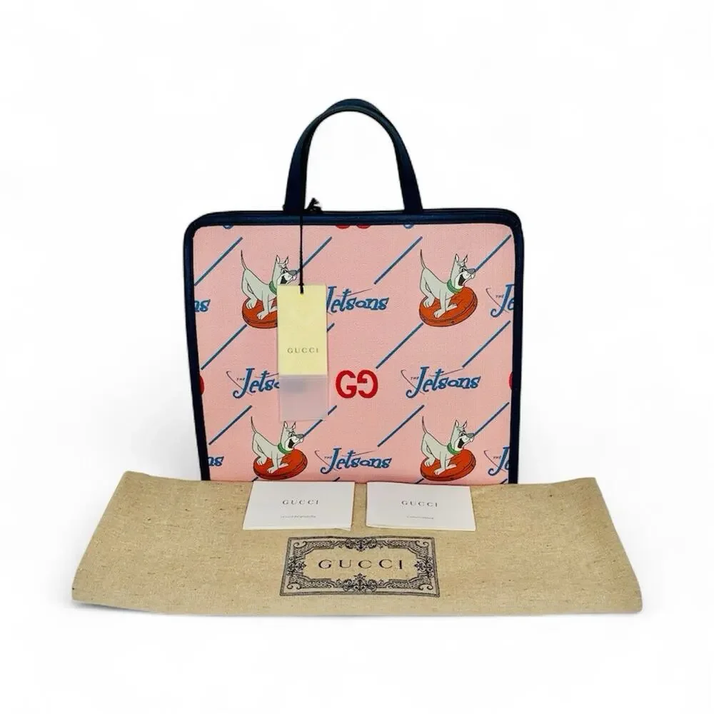 NWT Gucci x The Jetsons GG Supreme Pink Canvas Tote Bag Warner Bros $1,299